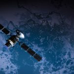 Satellite hovering above earth